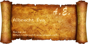 Albrecht Éva névjegykártya